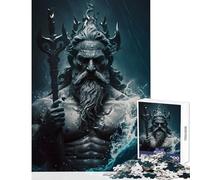 Jigsaw 1000 Pieces for Adults God Poseidon Jigsaw Puzzles for Adults Birthday Present Every Piece Is Unique - Challenging Game Gifts (38x52cm)