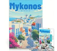 jigsaw 1000 pieces for adults Golden Dusk Over Mykonos | Analysis and logic Help the brain exercise Stress Reduction Gifts 75x50cm