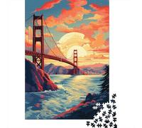 Jigsaw 1000 Pieces for Adults Golden Gate Bridge Sunset-5 Adult Jigsaw Puzzle Family Games Analysis And Logic Deal As Gifts for The Whole Family 70x50cm/1000pcs