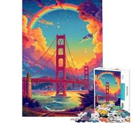 Jigsaw 1000 Pieces for Adults Golden Gate Pride Help The Brain Exercise Perfect Decoration Brain Teaser Game Suitable for Ages 14 And Up (50x75cm)