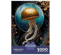 Jigsaw 1000 Pieces for Adults Golden Jellyfish Kintsugi Jigsaw for Adults Relax Games Difficult Hard Deal As Gifts for The Whole Family 38x26cm/1000pcs