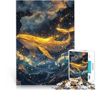 jigsaw 1000 pieces for adults Golden Whale of the Abyss Made of cardboard，Suitable for ages 14 and up Hand Speed Race Improving love between couples。size：26x38cm/10.24x14.96inch