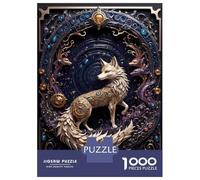 Jigsaw 1000 Pieces for Adults Golden White Fox Steampunk Adult Jigsaw Brain Teaser Game Staycation Kill Time Help The Brain Exercise 38x26cm/1000pcs