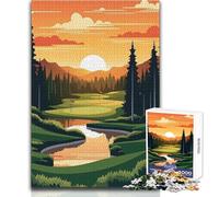Jigsaw 1000 Pieces for Adults Golf Course Relaxing Peaceful Indoor Fun Accurate Piece Cutting Play Toy Size 50x75cm