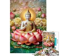 Jigsaw 1000 Pieces for Adults Goutam Buddha Meditating Puzzles for Adults Brain Teaser Game Birthday Present Deal As Gifts for The Whole Family (Size 38x26cm)