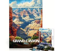 Jigsaw 1000 Pieces for Adults Grand Canyon USA Travel Poster Fine Edge Craft Mind Skill Fun Relax Game Play Birthday Game Gift (38x26cm)