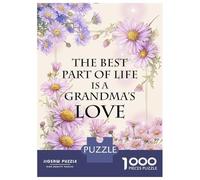 Jigsaw 1000 Pieces for Adults Grandmas Love Quote Adult Jigsaw Brain Teaser Game Staycation Kill Time Help The Brain Exercise 52x38cm/1000pcs