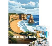 Jigsaw 1000 Pieces for Adults Great Ocean Walk Australia Landscape Art for Educational Game Challenge Toy Brain Teaser Game Birthday Present Birthday Gifts (Size 50x75cm)