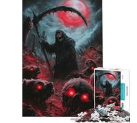 Jigsaw 1000 Pieces for Adults Grim Reaper And Hellhounds Toy Intellectual Game Family Game Suitable for Couples Great Gifts for Games (Size 38x26cm)