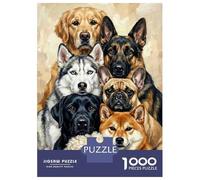 Jigsaw 1000 Pieces for Adults Group Portrait of Various Dog Breeds Adult Jigsaw Puzzle Relaxing Games Stress Reliever Unique Birthday And Gifts 52x38cm/1000pcs