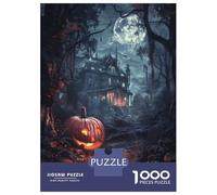 Jigsaw 1000 Pieces for Adults Haunted House Halloween Adult Jigsaw Brain Teaser Game Staycation Kill Time Help The Brain Exercise 38x26cm/1000pcs