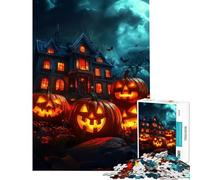 Jigsaw 1000 Pieces for Adults Haunted House Halloween Difficult And Challenge Stress Reliever Relax Games Suitable for Ages 14 And Up (38x26cm)