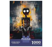 Jigsaw 1000 Pieces for Adults Haunted Silence - Expressive Abstract Figure Art Jigsaw for Adults Relax Games Difficult Hard Deal As Gifts for The Whole Family 52x38cm/1000pcs