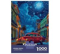 Jigsaw 1000 Pieces for Adults Havana, Cuba Classic Car at Night Adult Jigsaw Puzzle Relaxing Games Stress Reliever Unique Birthday And Gifts 70x50cm/1000pcs