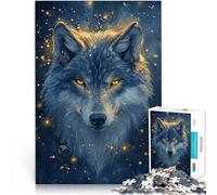 jigsaw 1000 pieces for adults In The Darkness Wolf Made of cardboard for age 14+ Suitable for couples Fun at Home Activities, Birthday Present,Travel Gifts。size:26x38cm/10.24x14.96inch