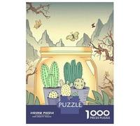 Jigsaw 1000 Pieces for Adults Japanese Cactus Vintage Jigsaw for Adults Relaxing Games Analysis And Logic Deal As Gifts for The Whole Family 52x38cm/1000pcs