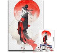 Jigsaw 1000 Pieces for Adults Japanese Culture Red White Relaxing Peaceful Indoor Fun Accurate Piece Cutting Play Toy Size 50x75cm