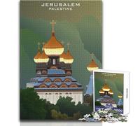 Jigsaw 1000 Pieces for Adults Jerusalem Palestine Church Relaxing Peaceful Indoor Fun Accurate Piece Cutting Play Toy Size 50x75cm
