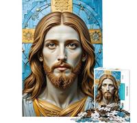 Jigsaw 1000 Pieces for Adults Jesus Christ Portrait Puzzles for Adults Brain Teaser Game Birthday Present Deal As Gifts for The Whole Family (Size 38x26cm)