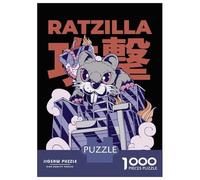 Jigsaw 1000 Pieces for Adults Kaiju Ratzilla Monster Adult Jigsaw Brain Teaser Game Staycation Kill Time Help The Brain Exercise 38x26cm/1000pcs