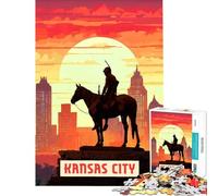 Jigsaw 1000 Pieces for Adults Kansas City for Educational Game Challenge Toy Brain Teaser Game Birthday Present Birthday Gifts (Size 38x26cm)