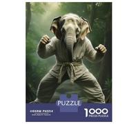 Jigsaw 1000 Pieces for Adults Karate Elephant Jigsaw for Adults Relaxing Games Analysis And Logic Deal As Gifts for The Whole Family 38x26cm/1000pcs