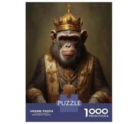 Jigsaw 1000 Pieces for Adults King Chimpanzee Adult Jigsaw Brain Teaser Game Staycation Kill Time Help The Brain Exercise 52x38cm/1000pcs