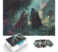 jigsaw 1000 pieces for adults Knight and Lady in Garden Stressabbau-Spielzeug Wunschliste mit dem Weihnachtsmann50x70cm