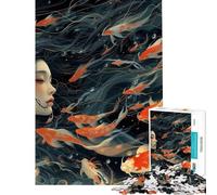 Jigsaw 1000 Pieces for Adults Koi Lady Jigsaw Puzzles for Teenagers Staycation Kill Time Wishlist with Santa Claus Unique Birthday And Gifts (Size 50x75cm)