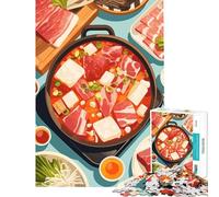 Jigsaw 1000 Pieces for Adults Korean Hot Pot Feast Illustration Brain Intelligence Challenge Addictive Toys Hands-on Game Wall Art Gifts Ideas (size 50x75cm)