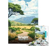 Jigsaw 1000 Pieces for Adults Kruger National Park, South Africa for Educational Game Challenge Toy Family Game Difficult Challenge Gifts Ideas (size 38x26cm)