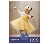 Jigsaw 1000 Pieces for Adults Labrador Ballerina Adult Jigsaw Brain Teaser Game Staycation Kill Time Help The Brain Exercise 38x26cm/1000pcs