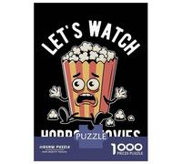 Jigsaw 1000 Pieces for Adults Lets Watch Horror Movies Popcorn Jigsaw for Adults Relax Games Difficult Hard Deal As Gifts for The Whole Family 70x50cm/1000pcs