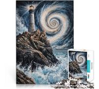 jigsaw 1000 pieces for adults Lighthouse in Storm Spielspielzeug als Familiengeschenk Geburtstagsgeschenk, Geschenke75x50cm