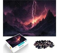 jigsaw 1000 pieces for adults Lightning Storm Over Mountains Stress Relief Toys for is ideal as a gift for the whole family 50x70cm