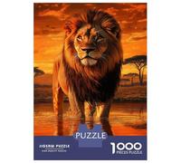 Jigsaw 1000 Pieces for Adults Lion in Sunset Waters Jigsaw for Adults Relax Games Difficult Hard Deal As Gifts for The Whole Family 70x50cm/1000pcs