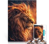 jigsaw 1000 pieces for adults “lion king in fire” Made of cardboard，for and from 14 years and over Home decoration toys Artwork Gift 。size：26x38cm/10.24x14.96inch