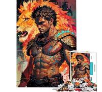 Jigsaw 1000 Pieces for Adults Lion ﹨u Gladiator Puzzles for Adults Brain Teaser Game Birthday Present Deal As Gifts for The Whole Family (Size 38x26cm)