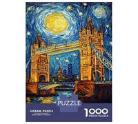 Jigsaw 1000 Pieces for Adults London Bridge Under Starry Skies Jigsaw for Adults Relax Games Difficult Hard Deal As Gifts for The Whole Family 70x50cm/1000pcs