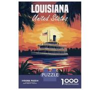 Jigsaw 1000 Pieces for Adults Louisiana Riverboat Sunset Jigsaw for Adults Relax Games Difficult Hard Deal As Gifts for The Whole Family 70x50cm/1000pcs