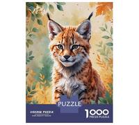 Jigsaw 1000 Pieces for Adults Lynx Kitten Watercolor Jigsaw for Adults Anti-Stress Toys Precision Cutting Unique Birthday And Gifts 38x26cm/1000pcs