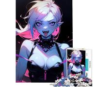 Jigsaw 1000 Pieces for Adults Mad Vampire Anime Girl for Educational Game Challenge Toy Brain Teaser Game Birthday Present Birthday Gifts (Size 50x75cm)