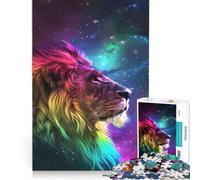 Jigsaw 1000 Pieces for Adults Majestic Lions Head Hands-on Game Hand Speed Race with Fully Interlocking Randomly Shaped Pieces 50x75cm