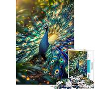 Jigsaw 1000 Pieces for Adults Majestic Peacock Displaying Feathers Help The Brain Exercise Perfect Decoration Brain Teaser Game Suitable for Ages 14 And Up (50x75cm)