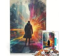 Jigsaw 1000 Pieces for Adults Man Facing Bright Future Hands-on Game Hand Speed Race with Fully Interlocking Randomly Shaped Pieces 50x75cm
