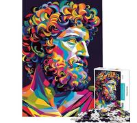 Jigsaw 1000 Pieces for Adults Marcus Aurelius Pop Art Colorful Adult Jigsaw Puzzle Hands-on Game Precision Cutting Stress Reduction Gifts (Size 38x52cm)