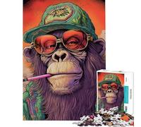 Jigsaw 1000 Pieces for Adults Marijuana Monkey Puzzle for Adults Hands-on Game Presents for Women Deal As Gifts for The Whole Family (Size 38x26cm)