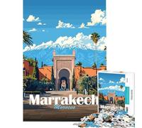 Jigsaw 1000 Pieces for Adults Marrakech Cityscape Help The Brain Exercise Perfect Decoration Brain Teaser Game Suitable for Ages 14 And Up (38x52cm)