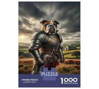 Jigsaw 1000 Pieces for Adults Medieval Knight Dog Armor Jigsaw for Adults Relaxing Games Analysis And Logic Deal As Gifts for The Whole Family 52x38cm/1000pcs