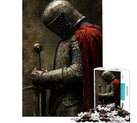 Jigsaw 1000 Pieces for Adults Medieval Knight in Armor Educational Challenge Pattern Assembly Toy Wall Decor Suitable for People Aged 14 And Above (38x26cm)